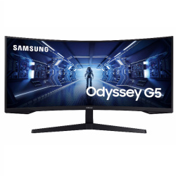 Монитор игровой Samsung 34" Odyssey G5 C34G55TWWI черный (3440x1440, 165Гц, VA, 1 мс, 250 кд/м2, 2500:1, 178°/178°, HDMI/DisplayPort)