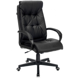 Кресло руководителя Бюрократ CH-824 черный (экокожа,120кг, крестовина пластик, колесики пластик)