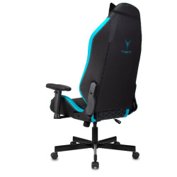 Кресло игровое Knight Neon черный/голубой соты (экокожа, 150кг, крестовина металл, колесики полиуретан, подголовник, поддержка поясницы)