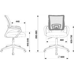 Кресло офисное Бюрократ CH-695NLT синий сиденье чёрный(сетка/ткань, до 120 кг, крестовина пластик, колесики пластик)