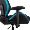 Кресло игровое Knight Neon черный/голубой соты (экокожа, 150кг, крестовина металл, колесики полиуретан, подголовник, поддержка поясницы)